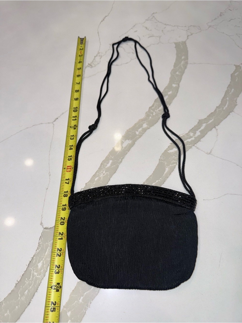80’s Vintage Black Beaded Evening Crossbody Bag